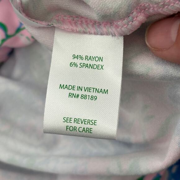 Lilly Pulitzer Sailynn Short Sleeve Wrap Romper Conch Shell Pink Size Small - Picture 11 of 14